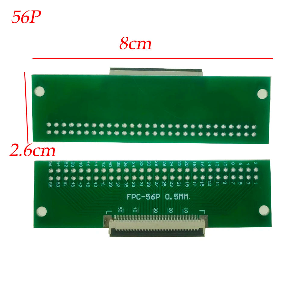 FPC FFC Flexible Cable Adapter Board 0.5mm Pitch Connector SMT to 2.54mm 16P/18P/20P/22P/24P/26P/30P/36P/40P/45P/50P/56P/60P/80P