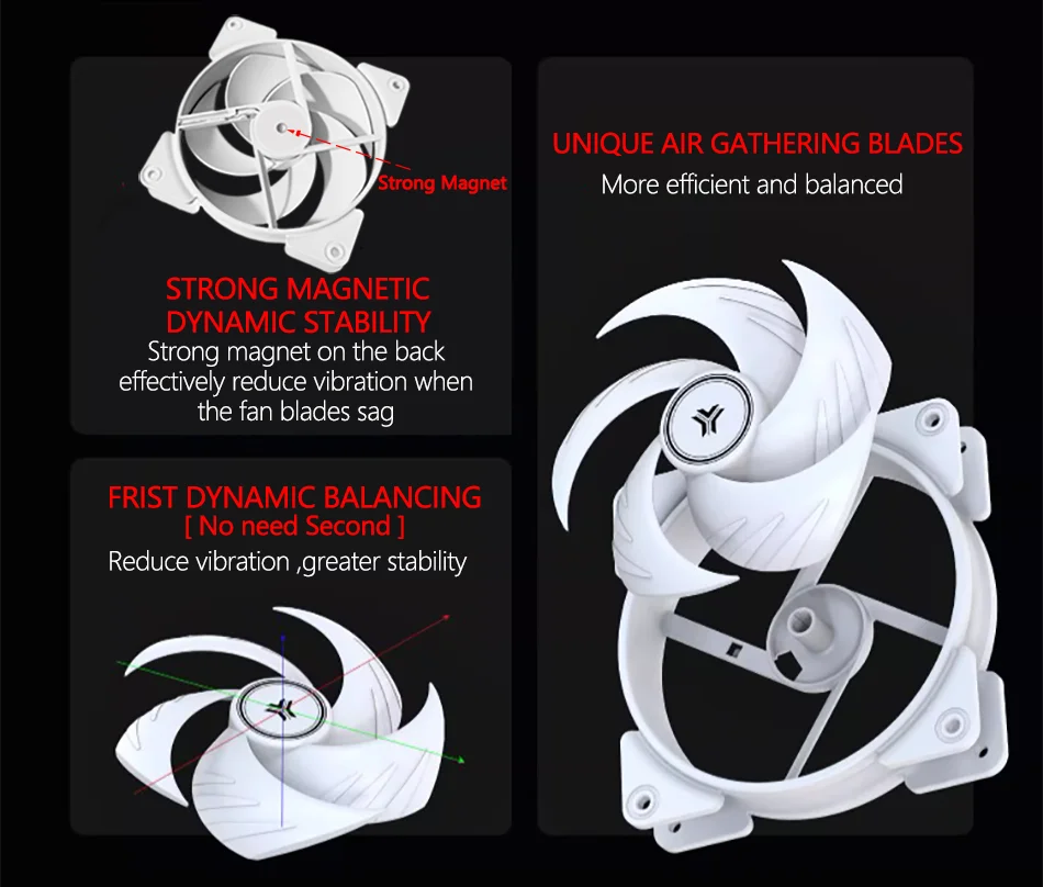 JUMPEAK PB120 120mm Cooling Fan Quiet 4PIN PWM 2000RPM High Performance 12cm Fans For PC Computer Case CPU Cooler Radiator