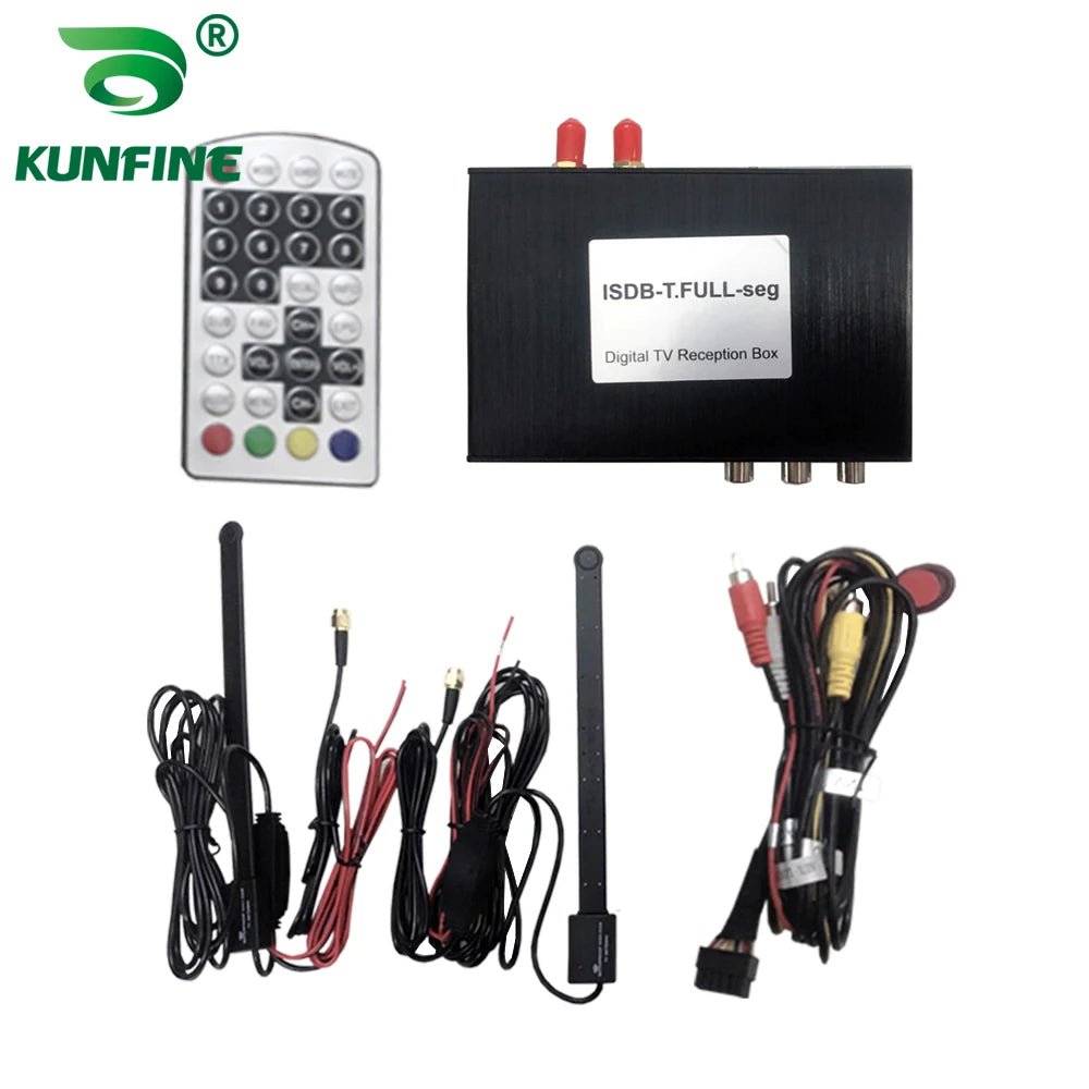 12V-24V Car Digital TV Receiver ISDB-T Full One Seg Mini B-cas Card With 2 Tuner Antenna Japan