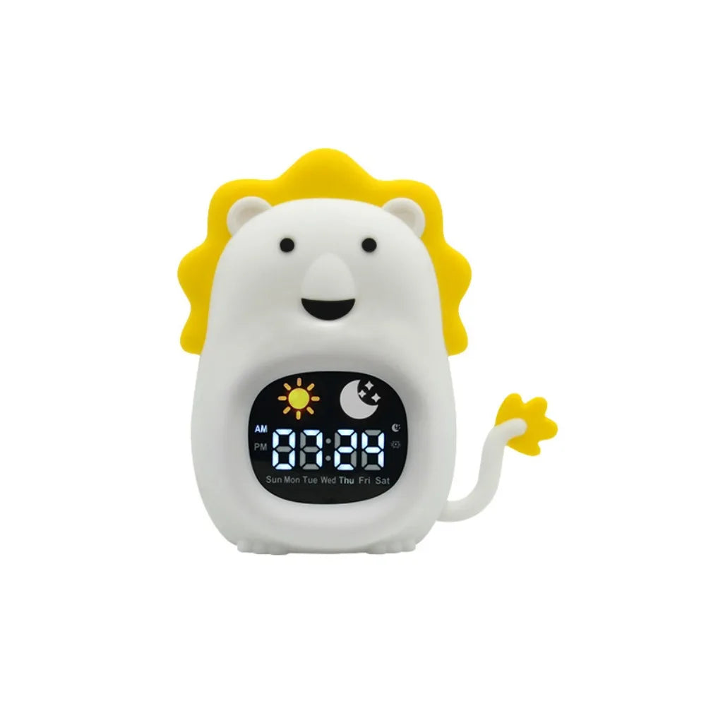 Animal-Shape Alarm Clock Light Adjustable Pat Control Touch Night Light Small Ornaments Home Decor Sleep Training Clock Toddler