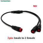  M6/M8 1 male to 2 female 2/3/4/5/6 pin Ebike DC splitter sensor Connector 40CM Cable Electric Bicycle Butt Joint ebike Plug