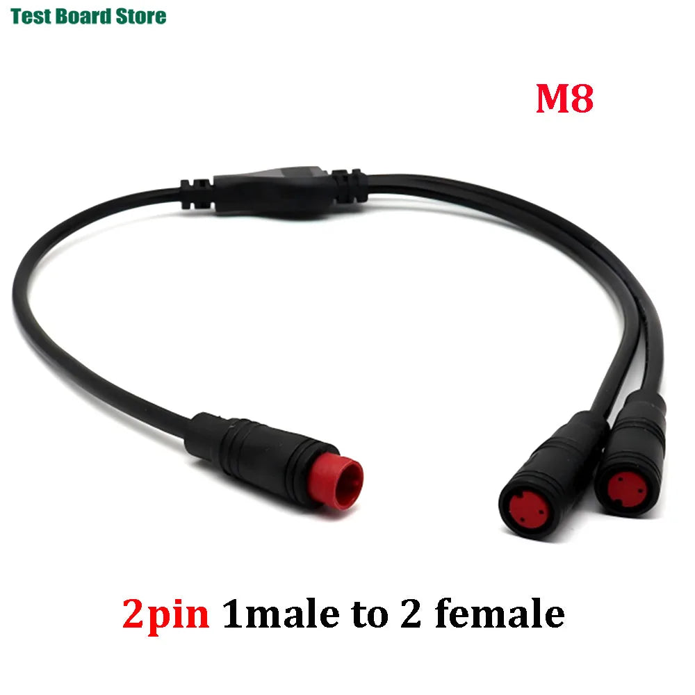  M6/M8 1 male to 2 female 2/3/4/5/6 pin Ebike DC splitter sensor Connector 40CM Cable Electric Bicycle Butt Joint ebike Plug