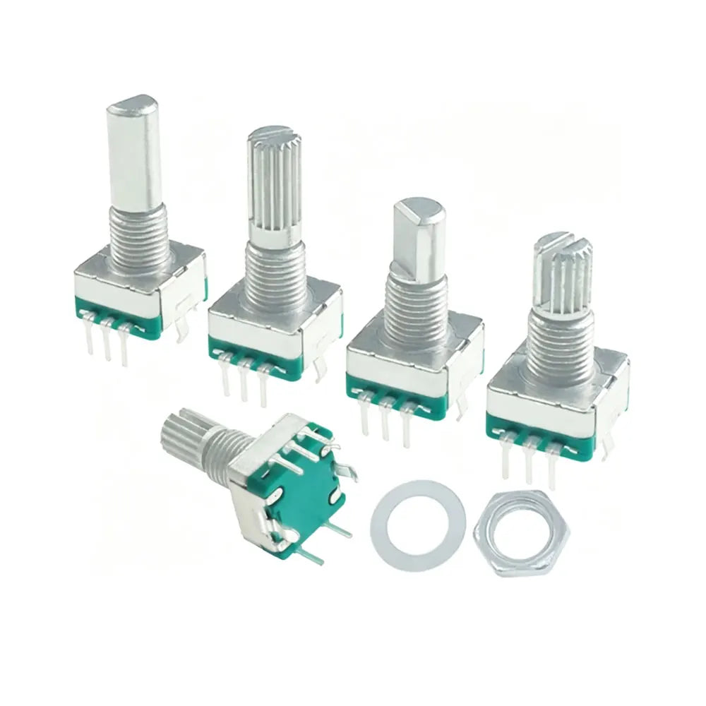 5pcs 20Position Incremental 360 Rotary Encoder Knob Button Switch EC11 Arduino Digital Potentiometer 15/20mm Plum Half Shaft