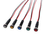 1pc 6mm Oxidized Black Plastic Indicator Light Mini Warning LED Pilot Signal Lamp 6V12V 24V 220V with Wire Red Yellow Blue Green