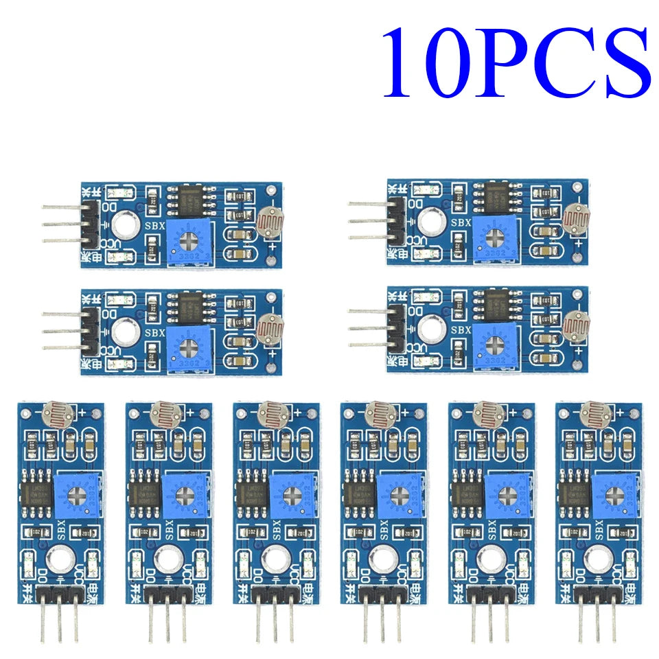 1-50PCS Digital Light Sensor Module 5516 Photoresistor, Adjustable Sensitivity, 3.3V-5V, LM393 Comparator for Smart Car