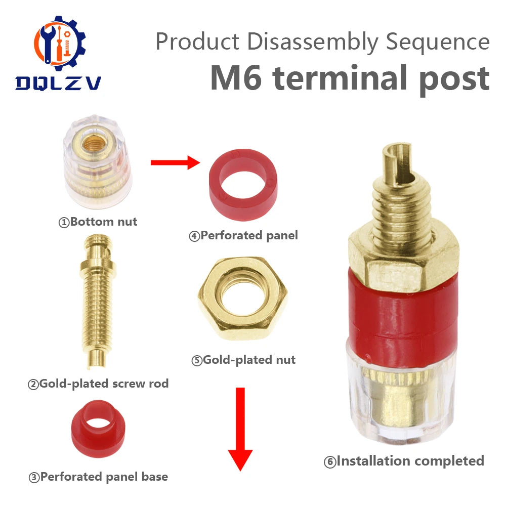 High end Brass Crystal Binding Post 4mm Banana Plug Socket for Amplifier and Speaker Terminal Connector