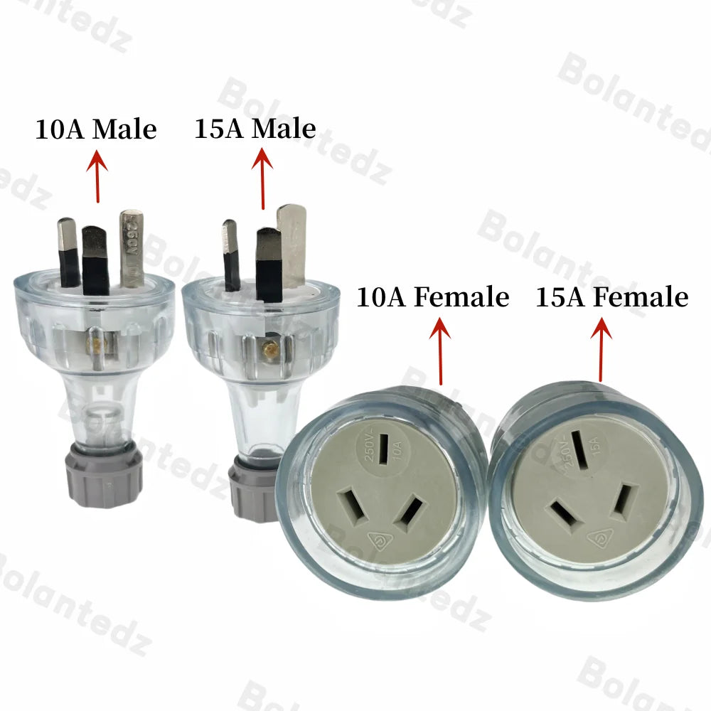 Bolantez 1pcs SAA Rewirable Plug Socket Australian Female Socket 3 Prong Electrical Socket Grounded Rewire Socket DIY Assembled