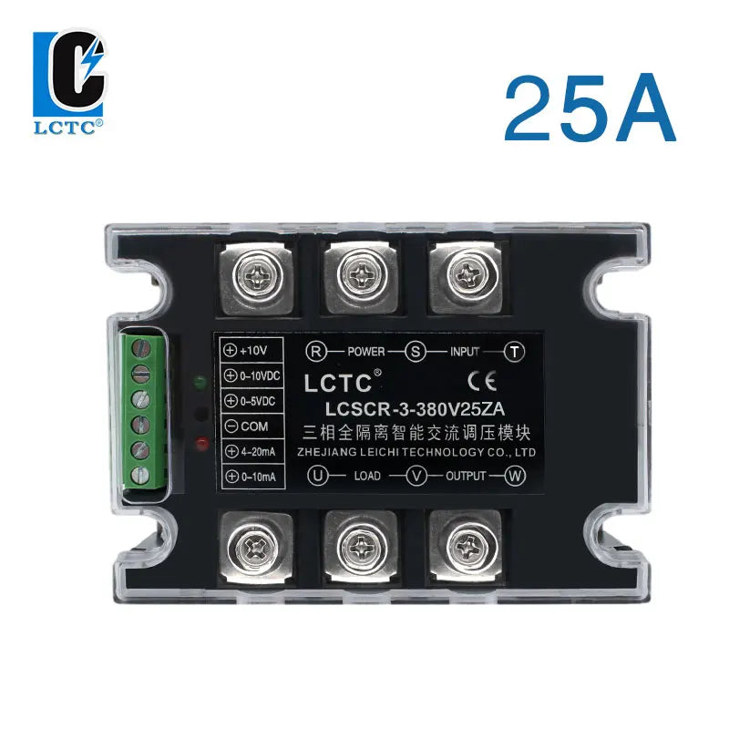 LCTC Voltage Regulator Module 380V Three Phase Solid State Relay 25A 40A 60A 100A 150A 200A SSR Fully Isolated Intelligent AC