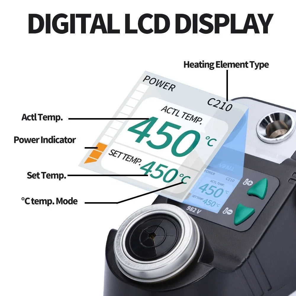 YIHUA 60W Digital Soldering Station 982-V C210/C245 Soldering Iron Kit ESD Precision Soldering Tools