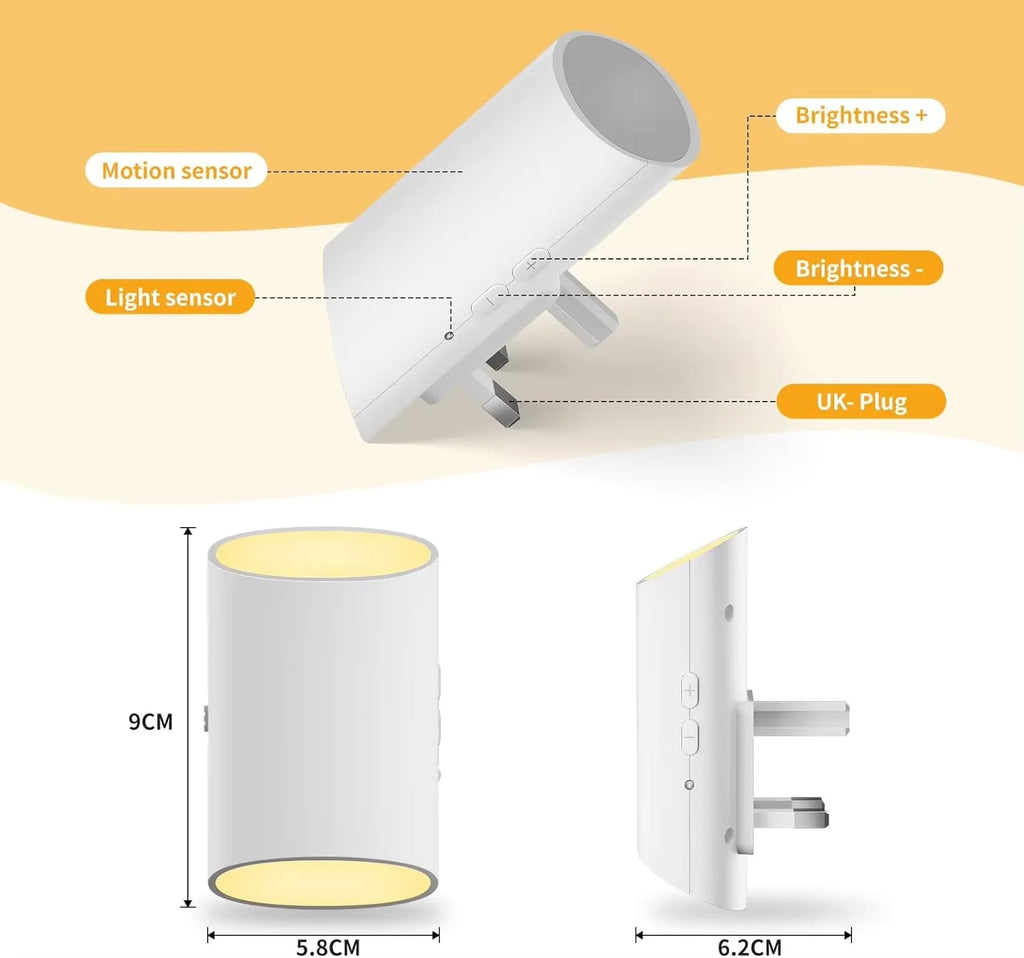 Night Light Motion Sensor With LED Light EU/US Plug Lamps Children'S Night Light Wireless Night Lamp For Bedside Table Bedroom