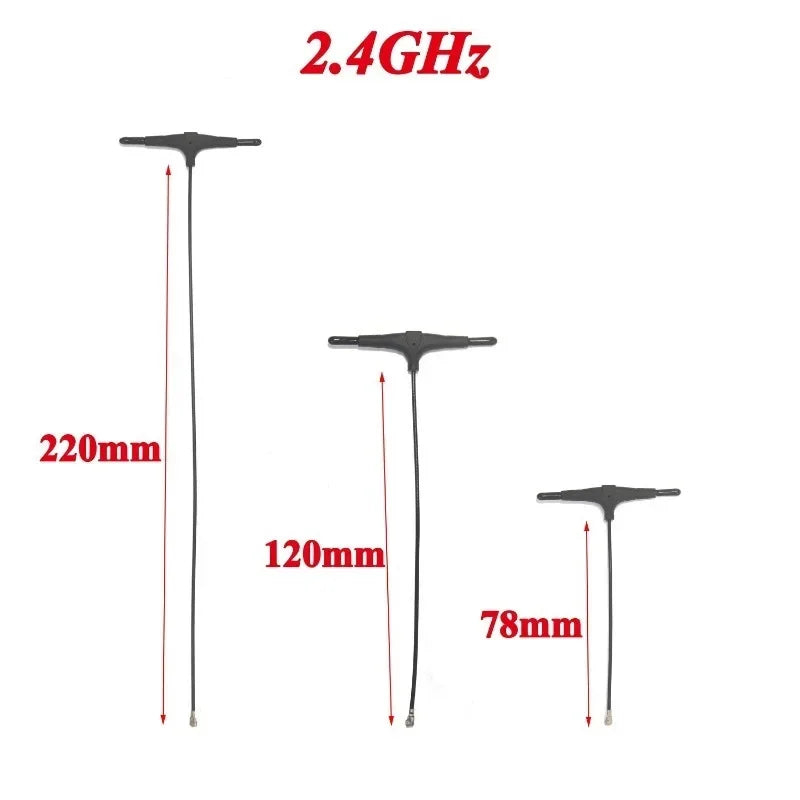 915MHz 2.4G T-type ELRS Antenna 78/120/220mm  IPEX 1 IPEX1 for FPV Drone TBS CROSSFIRE FRSKY R9mm R9MX ELRS Nano EP1 RX Receiver