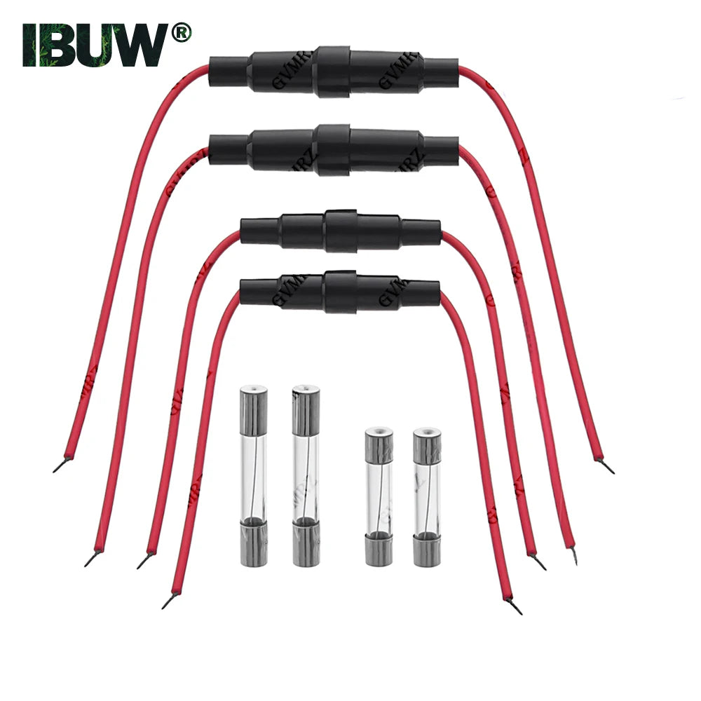 5PCS 5*20mm 5X20mm with 22AWG Wire Cable 250V 5X20MM Glass Fuse Tube Fuse Casing Glass Fuse Holder Screw Type 6x30  6*30mm