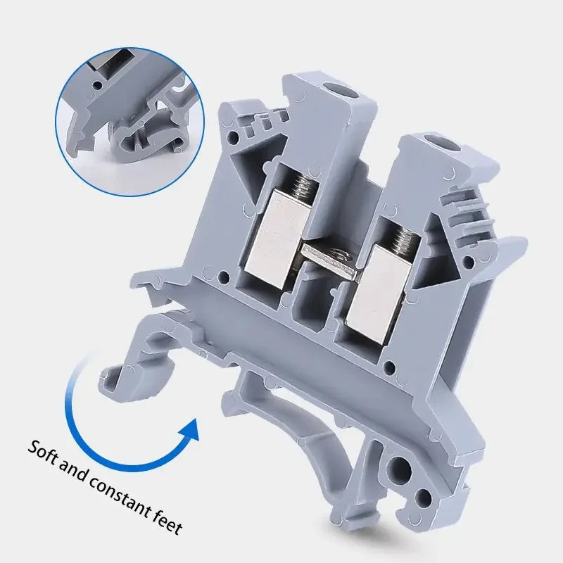 10/100pcs UK2.5B DIN Rail Terminal Block Clamp 7 Colors Screw Connector 800V 32A UK-2.5N 2.5mm Square Universal Screw Connectors