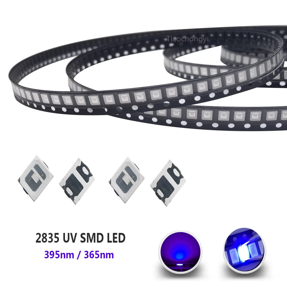 2835 3528 SMD UV Purple Light chip lamps ltraviolet 0.5W 0.2W 395nm 365nm LED Light Emitting Diode LED Bulb