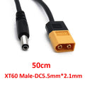 1PCS XT60 Male Connector To DC5525 5521 Power Cable 5.5x2.5mm/5.5*2.1mm Adaptor For TS100 Soldering Iron Conversion Cable