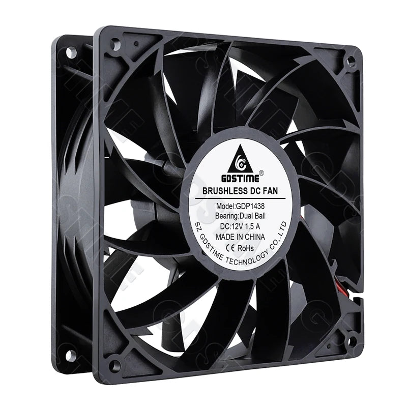 Gdstime 140mm Fan 24V 12V 5V Cooler 140*25MM Case CPU Fan 14025 Radiator Fan for Home Mechanical Equipment,Humidifiers Cooling