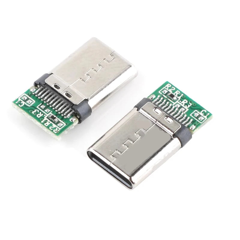 10pcs USB 3.1 Type-C Connector 24 Pins Male / Female Socket Receptacle Adapter to Solder Wire & Cable 24 Pins Support PCB Board