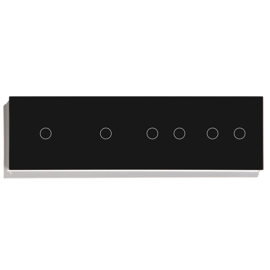 BSEED Touch Switches 1/2/3Gang 1Way Wall Light Switches Blue LED Backlight Glass Sensor Screen Home Switches Black EU Standard