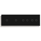 BSEED Touch Switches 1/2/3Gang 1Way Wall Light Switches Blue LED Backlight Glass Sensor Screen Home Switches Black EU Standard