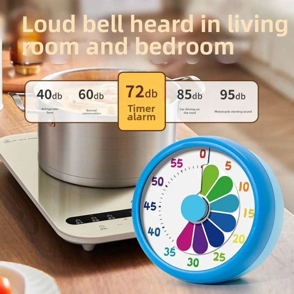 Mechanical Visual Timer Magnetic 60 Minutes Countdown Alarm Clock Self Discipline Timer Reminder Kitchen Cooking Timer Students