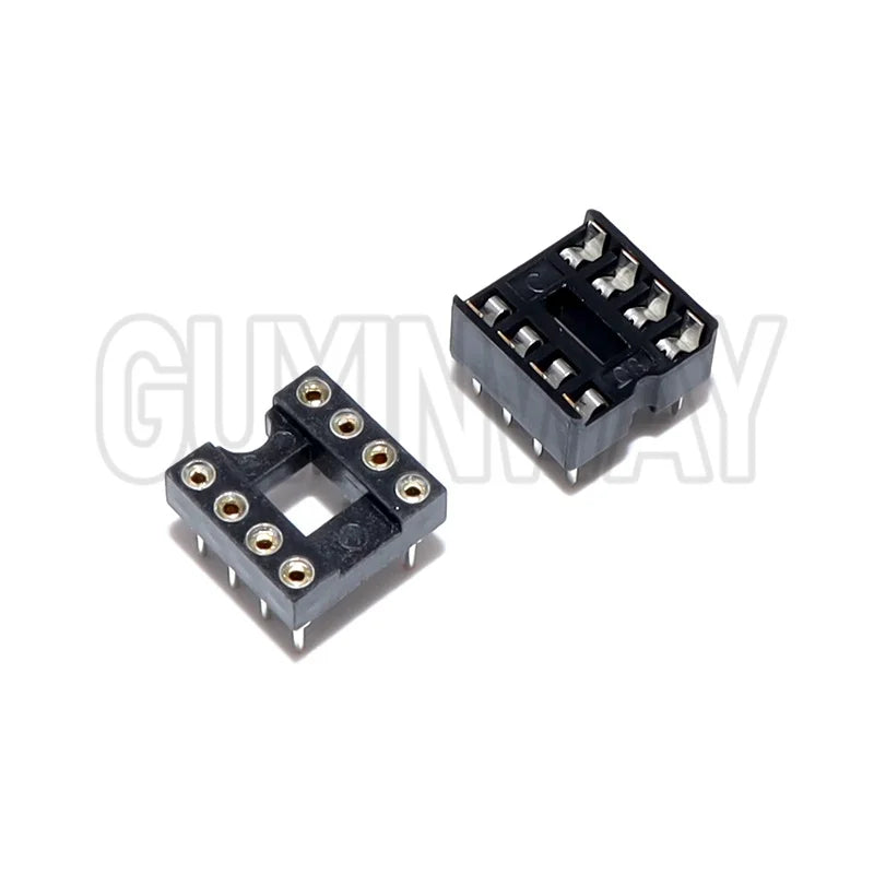 20pcs DIP-8 Round Hole Square hole 8 Pins 2.54MM DIP DIP8 IC Sockets Adaptor Solder Type IC Connector