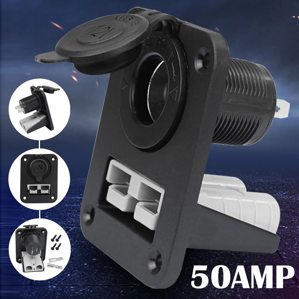 1set 12V Socket Panel For Anderson Plug Flush Mount 50a Mounting Bracket Panel Cover For Caravan Socket Adapter Accessories