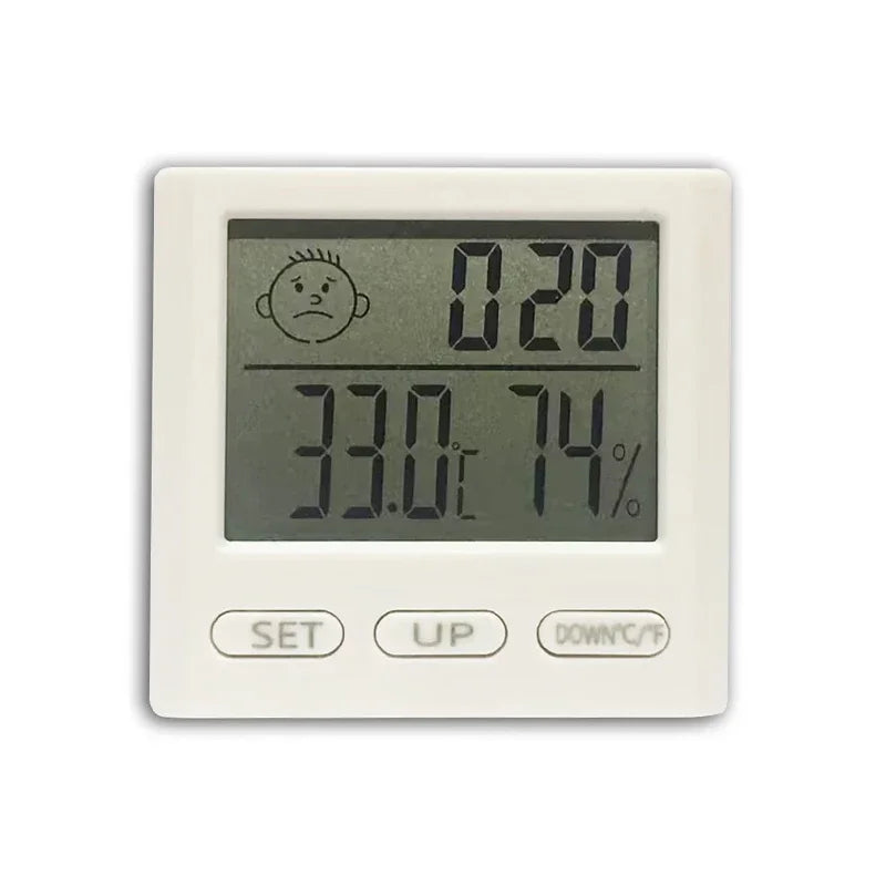 LCD Digital Clock Thermometer Hygrometer Sensor Gauge Weather Station Digital Home Indoor Temperature Humidity Meter Desk Clock
