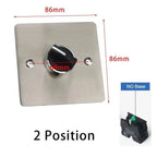 Stainless Steel 86 Type Concealed Push Button Switch Emergency Stop Start Fan Elevator Remote Control Panel