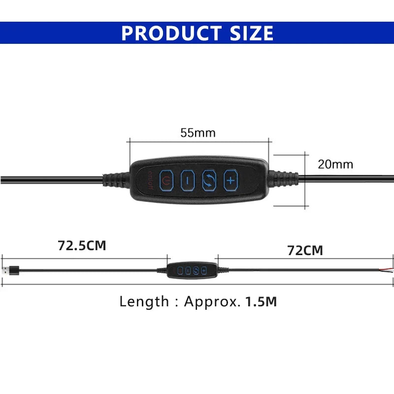 0.5-5M USB 5V LED Dual Color Strip Light Kit 120 LEDs/M 3000K 4000K 6000K CCT Flexible Tape Bar Lamp 4-Key 2M Dimmer Controller