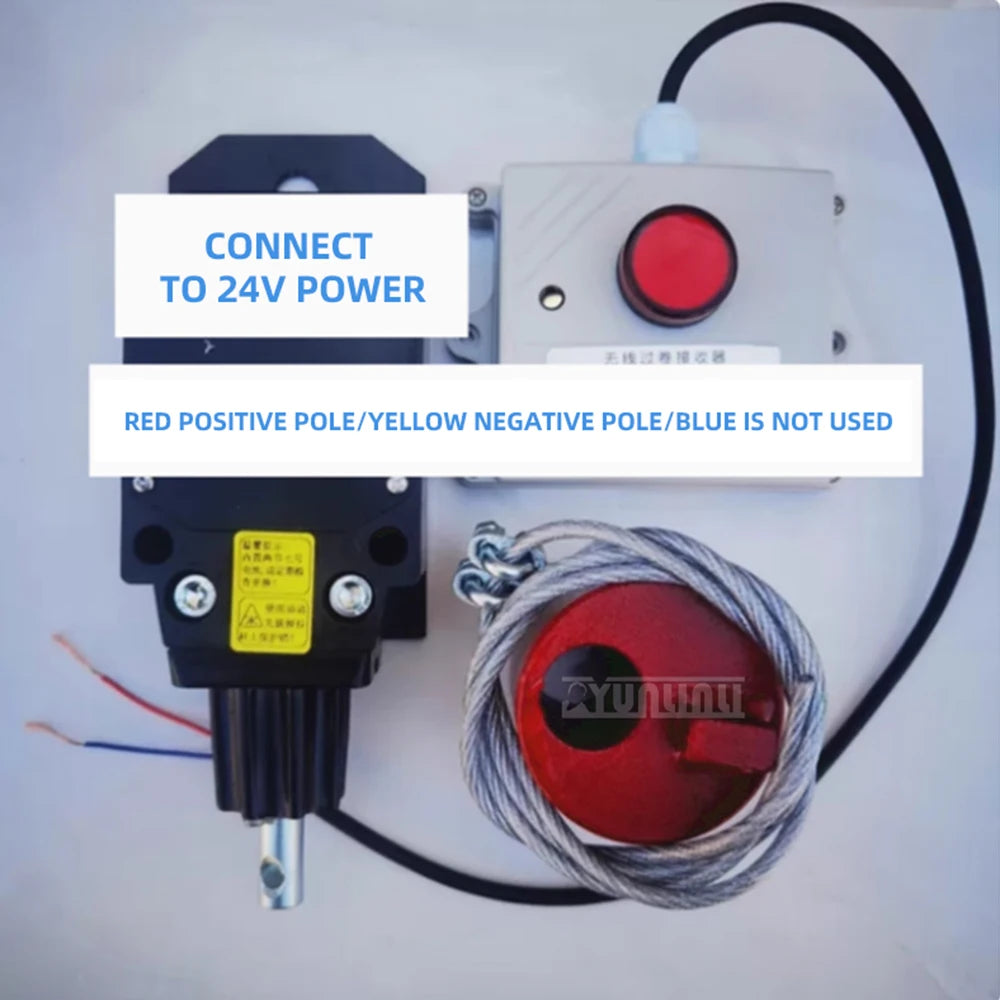 Wireless Limit Device Integrated over Roll Switch Counterweight Steel Wire Rope for On-Board Crane