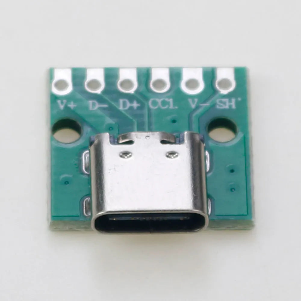 1PC Type C USB 3.1 Female Base 16p Test Board to 6p DIP Plug Type-C Female Test Board PCB Connector With Pin