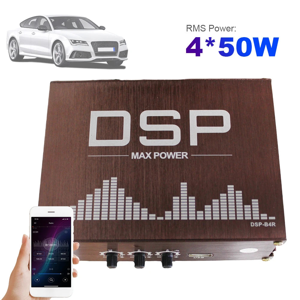 4x50W Car DSP Digital Audio Processor Support APP Control DSP Car Power Amplifier Car DSP Amplifier for Cars