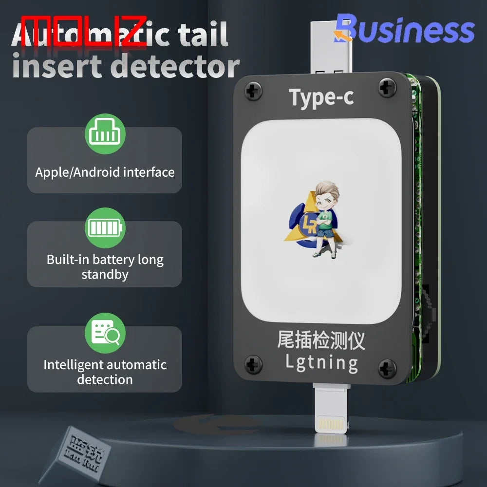Lanrui Mobile Phone Tail Plug Detector Support Lightning and Type-C Interface Devices for iPhone HUAWEI Samsung XM Repair Tools