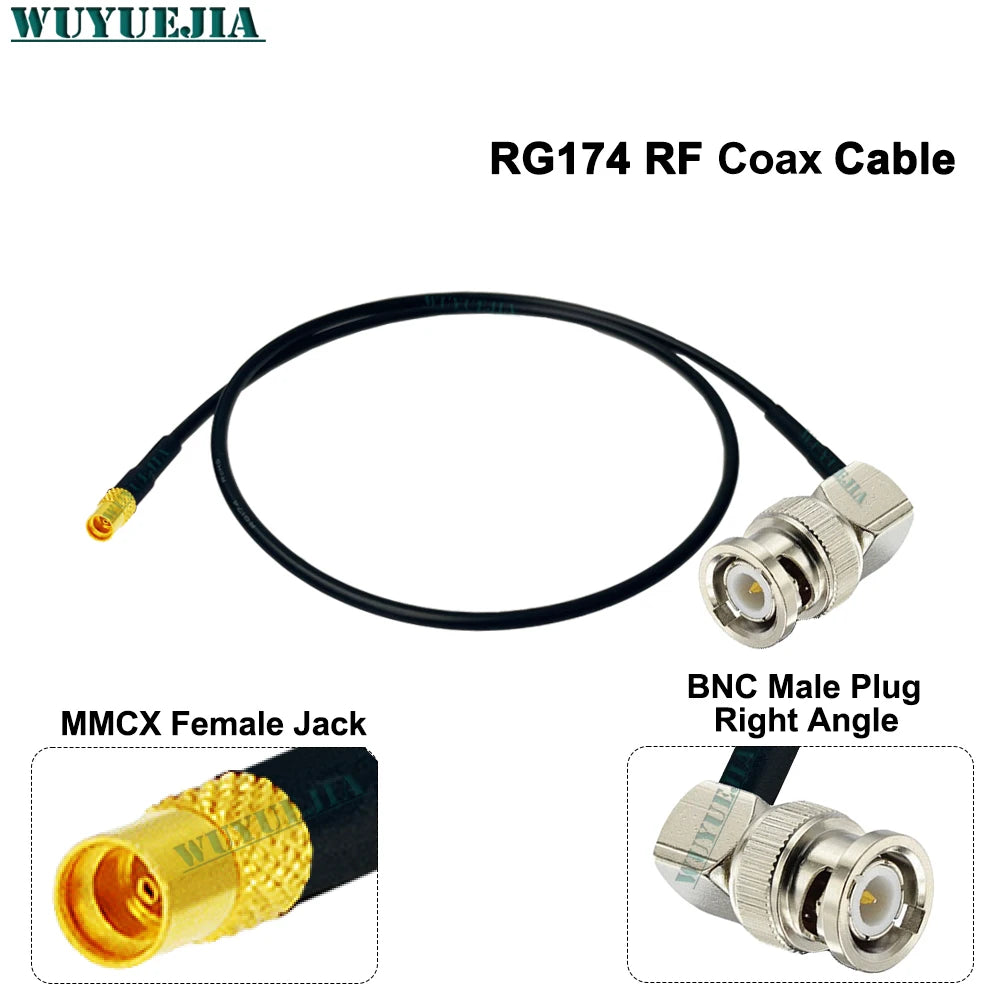 RG-174 Coaxial Cable Q9 BNC Female Waterproof to MMCX Male Connector Crimp Wire Terminal RF Jumper Pigtail Line For Wifi Card