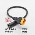 1PC High-quality XT60 Male/Female Connector To DC5.5x2.1/2.5mm Power Cord Adapter For Car Battery Charging Adapter Cord 30CM