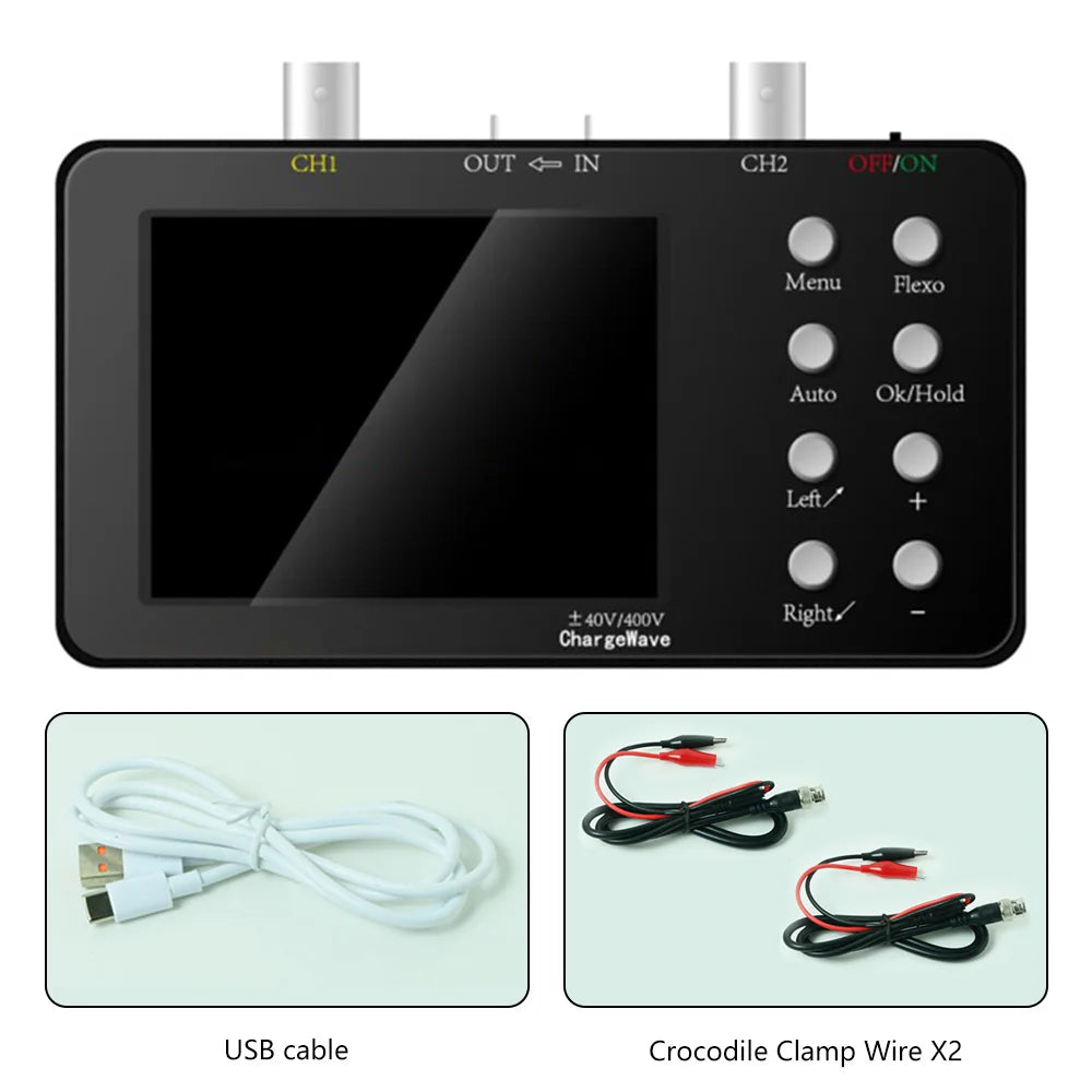 SCO2 Dual Channel Digital AUTO Oscilloscope PWM 50M 10Mhz Sampling Rate 2.5KSa/S Analog Bandwidth for Electronic Repair Tools
