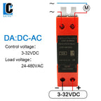 LCTC SSR Solid State Relay 10A 25A 40A DIN Rail Mounted Single Phase Relay With Heat Sink DC To AC DC To DC AC To AC 3-32VDC