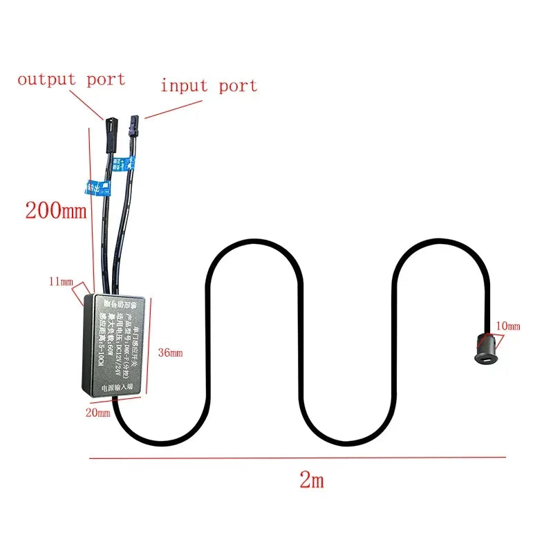 Touch Sensor Switch Hand Sweep Switch 5A 12V-24V IR Motion Sensor Hand Wave Scan Smart LED Closet Cabinet Light/Customized