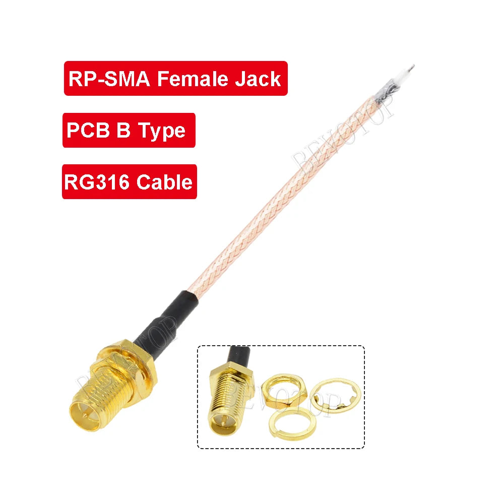 10PCS Single End SMA Female to PCB Soldering Pigtail RG316 Cable WIFI Wireless Router GPS GPRS Low Loss Jackplug Wire Connector
