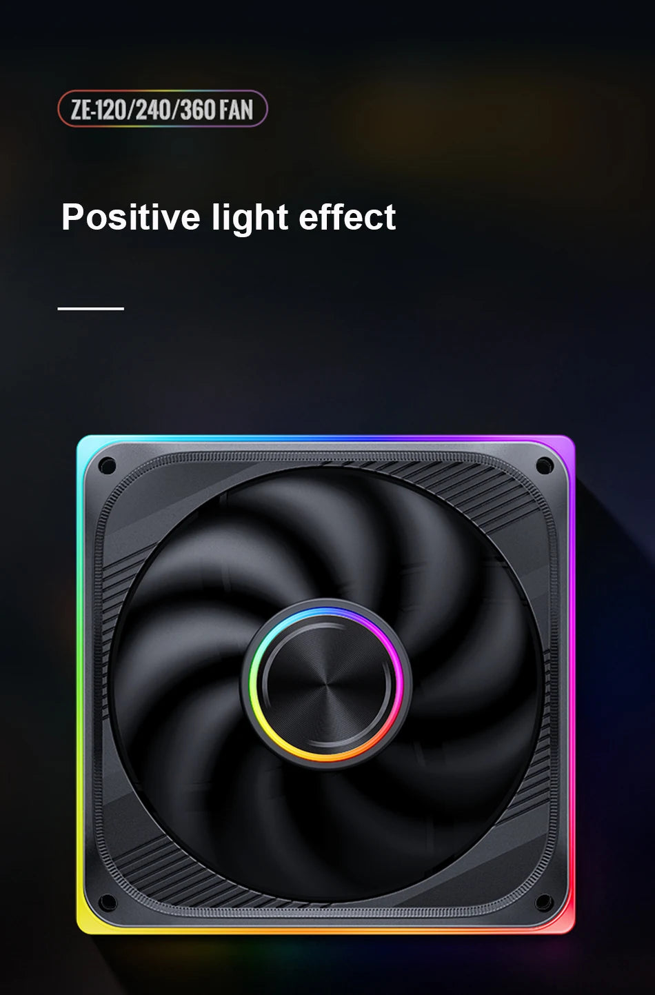 JONSBO ZE-120/240/360 PC Case Fan ARGB Four-sided Thousand-layer Mirror PWM Gaming Combined Cooling Fan