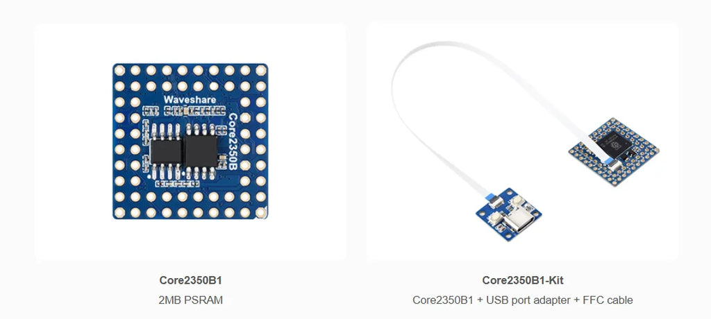 Waveshare Core2350B Core Board Raspberry Pi RP2350B Dual-core & Dual-architecture Microcontroller Operating Frequency 150MHz