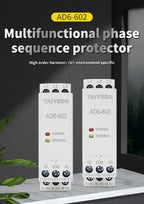 Three-Phase Voltage Phase Sequence Multifunctional Protector Relay 2NO2NC 200-500VAC Automatic Reset