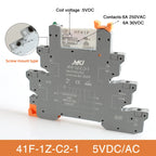 Din Rail Slim Relay Module 41F-1Z-C4-1 Integrated PCB Mount Power Relay With Relay Holder  Relay Socket 6.2mm