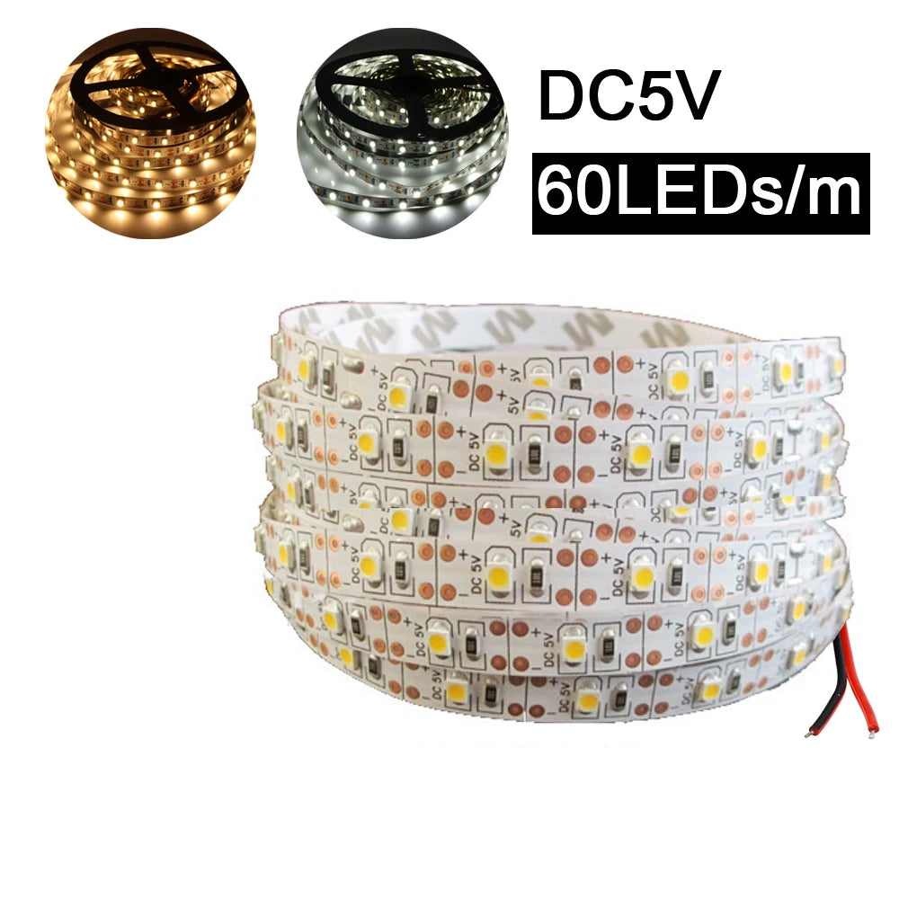 5V 12V 24V 2835 Led Strip 5m 300/600/2400 Pixels Led Tape SMD 3528 Fiexible Light Bar Strips Under Cabinet Lighting Backlight