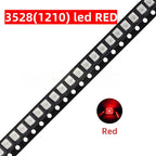 100Pcs 3528 SMD LED Diode Chip Warm White Red Green Blue Orange Yellow Pink UV Purple RGB PLCC2 PLCC-4 Lamp Light Beads Emitting