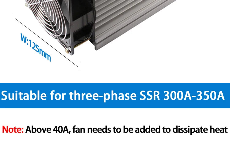 LCTC Radiator With Fan For Three Phase Solid State Relay SSR Heat Sink 100A 120A 3-phase Relay DC 48V Y-150