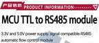 TTL-RS485 Bidirectional Converter Module: Serial UART Level Shifter with Auto-Flow Control – 3.3V/5V Power Supply