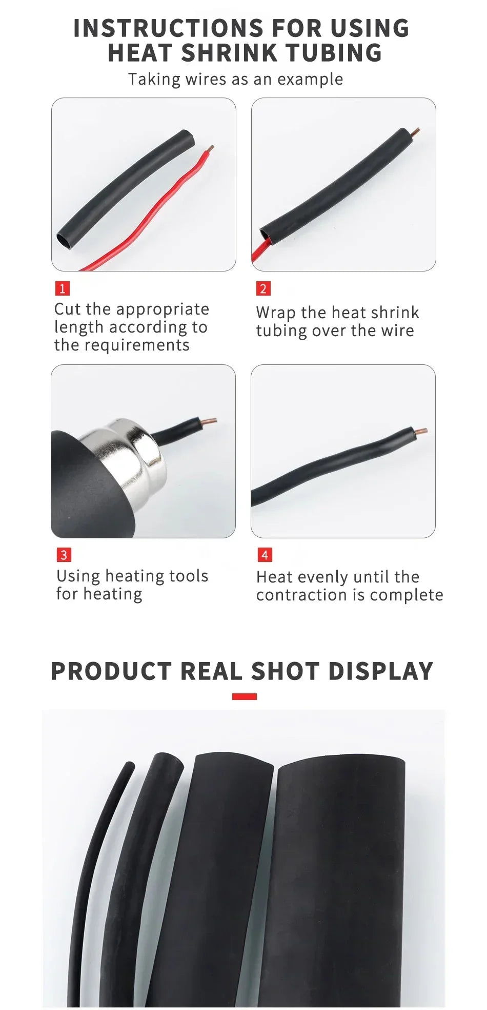 100 Meters/ 10M 3:1 Ratio Adhesive Lined Heat Shrink Tube Thicken With Glue Dual Wall Tubing Diameter 2.4/3.2/4.8/6.4/7.9/9.5mm