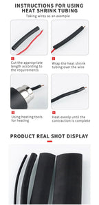 100 Meters/ 10M 3:1 Ratio Adhesive Lined Heat Shrink Tube Thicken With Glue Dual Wall Tubing Diameter 2.4/3.2/4.8/6.4/7.9/9.5mm