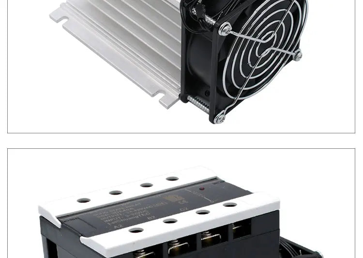 LCTC Three Phase Solid State Relay SSR With Heat Sink 40A 3-Three DC to AC AC To AC 3-32VDC Control For Switch On-Off